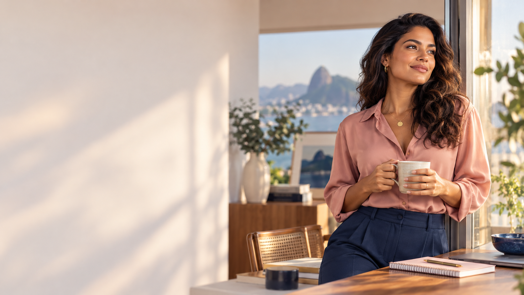 Mulher brasileira planejando os próximos capítulos da vida